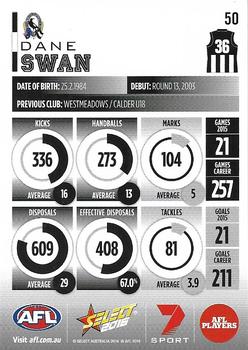 2016 Select Footy Stars #50 Dane Swan Back